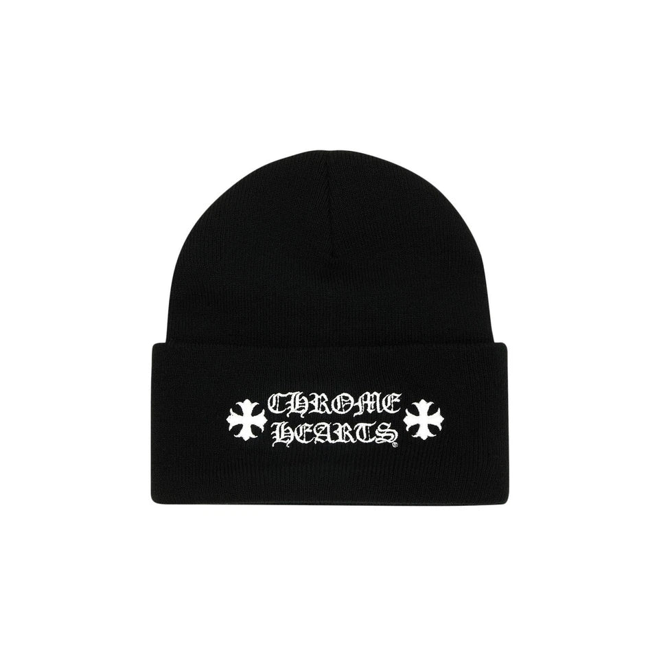 Authentic Chrome Hearts Black Chrome Hearts Beanie – hat front view