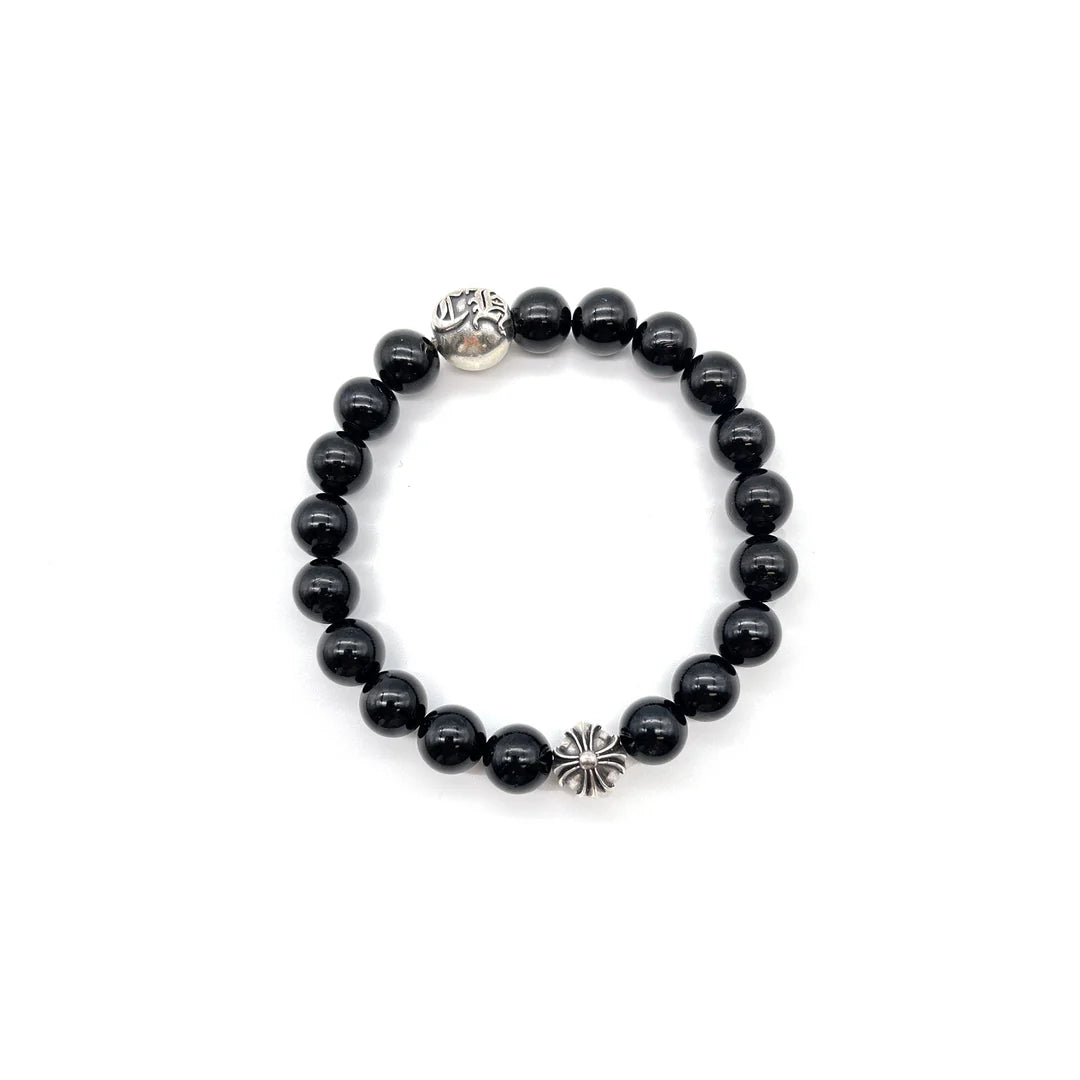 Authentic Chrome Hearts Black Chrome Hearts Bracelet​ – front view