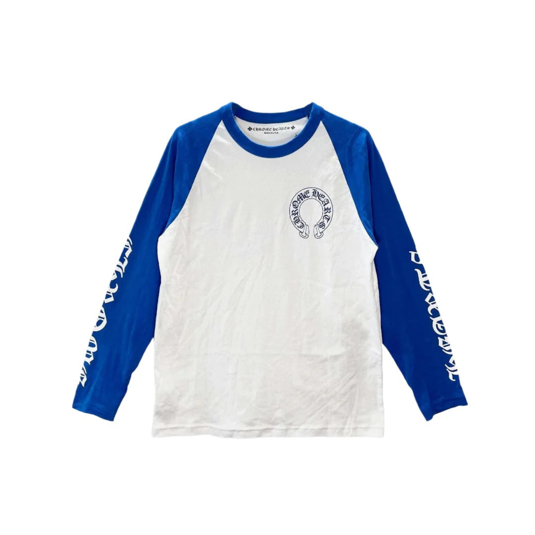 Authentic Chrome Hearts Blue Chrome Heart Shirt – shirt front view