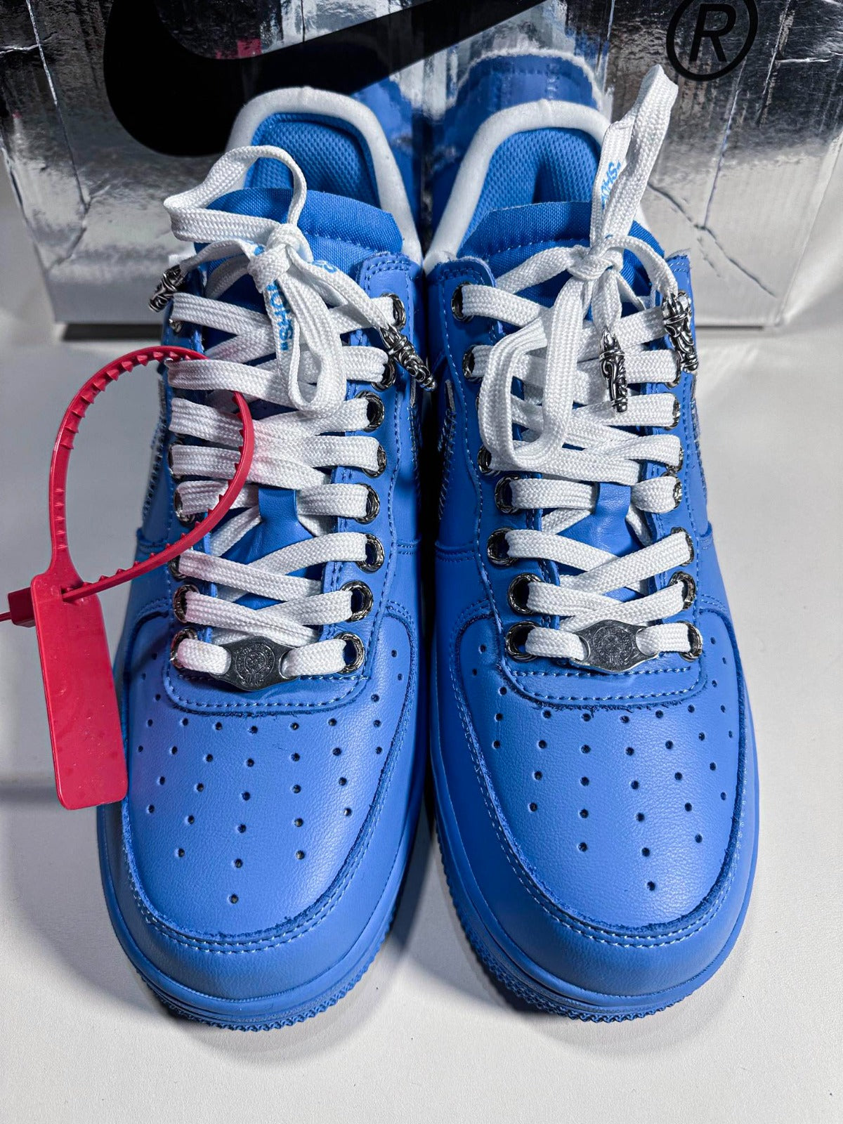 Authentic Chrome Hearts Blue Chrome Hearts Air Force – front view
