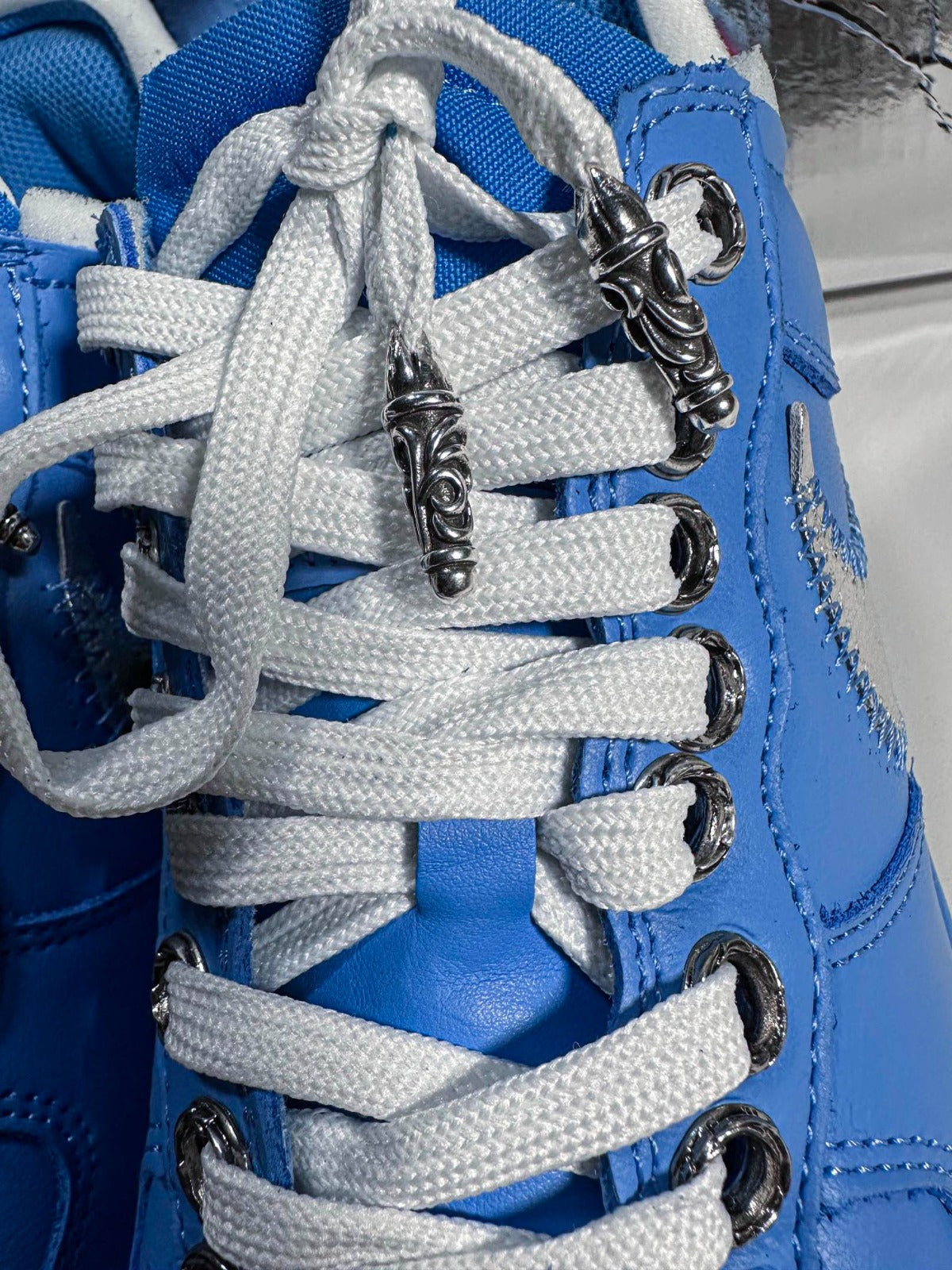 Authentic Chrome Hearts Blue Chrome Hearts Air Force – front view