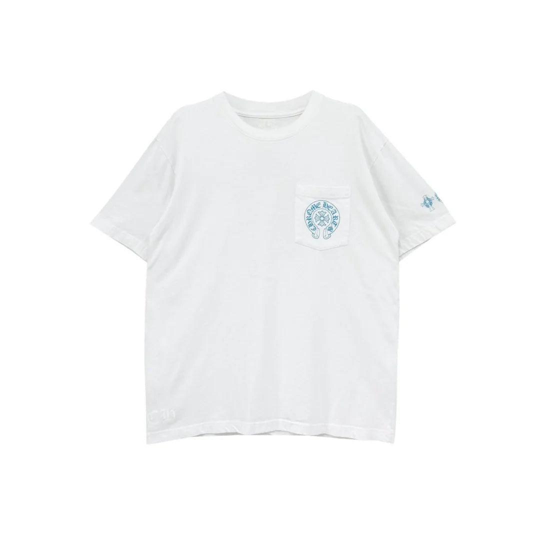 Authentic Chrome Hearts Blue Triple Cross Cemetery Tee – front view