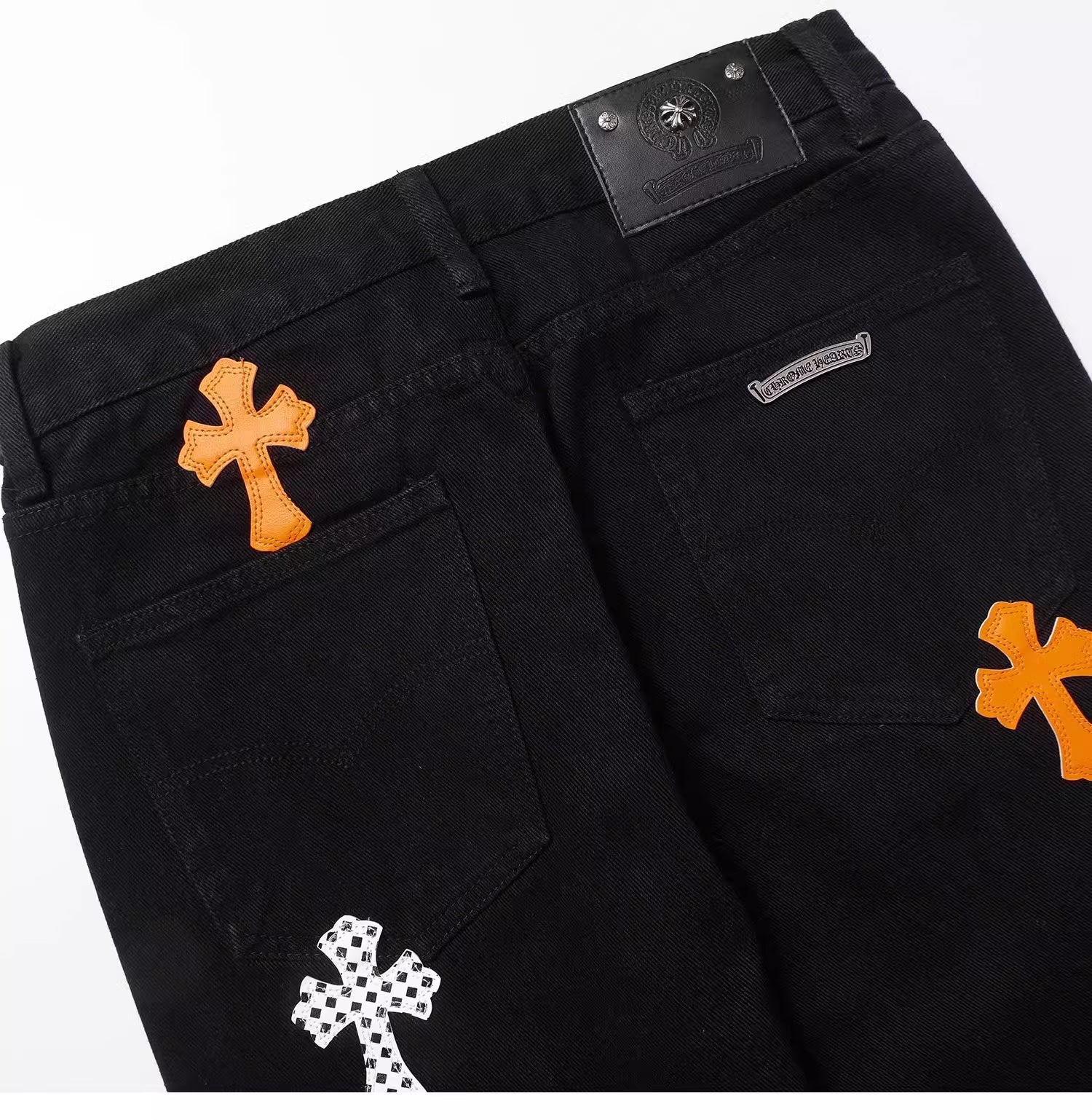 Authentic Chrome Hearts CH Crow Hearts Jeans â€“ front view