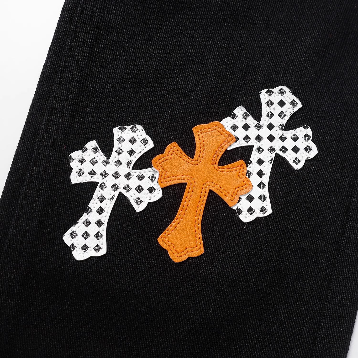 Authentic Chrome Hearts CH Crow Hearts Jeans â€“ front view