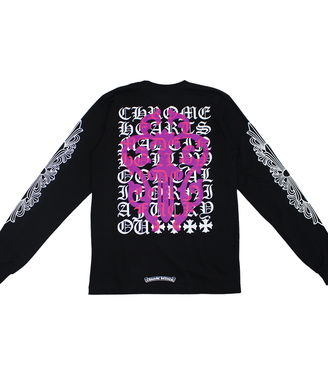 CH Eye Chart Pink Dagger Long Sleeve T Shirt – shirt front view