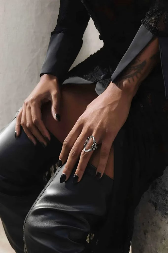 Authentic Chrome Hearts CH Plus Exposed Ring â€“ front view