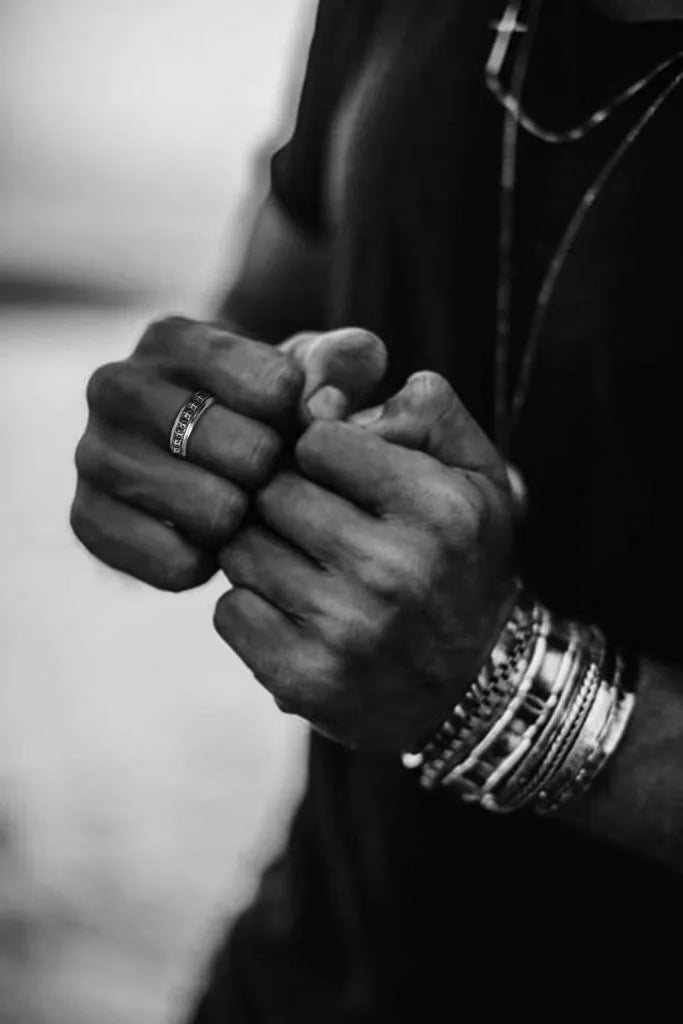 Authentic Chrome Hearts CH Plus Pyramid Open Band Ring â€“ front view
