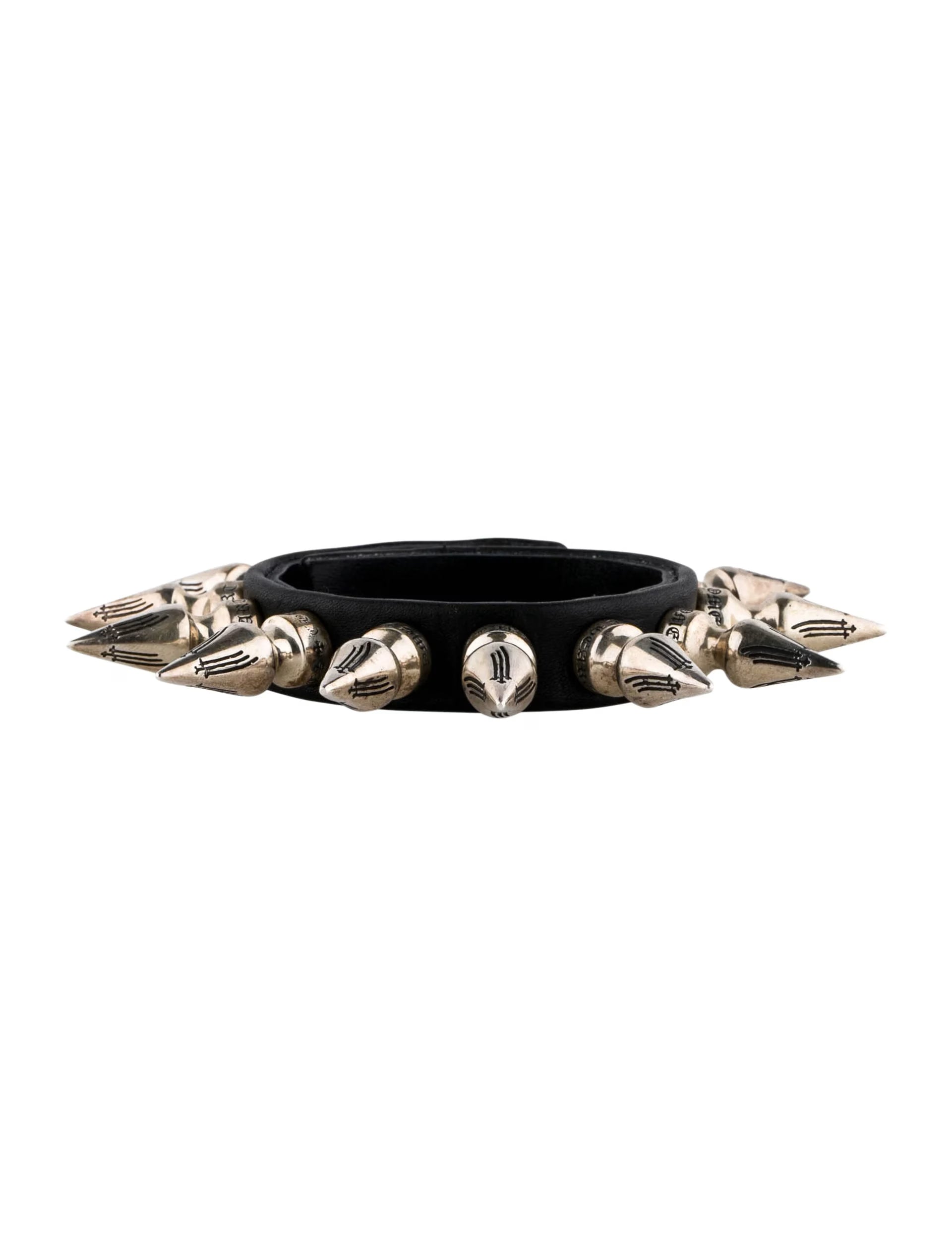 Authentic Chrome Hearts Chrome Hearts Spike Braceletâ€‹ â€“ front view