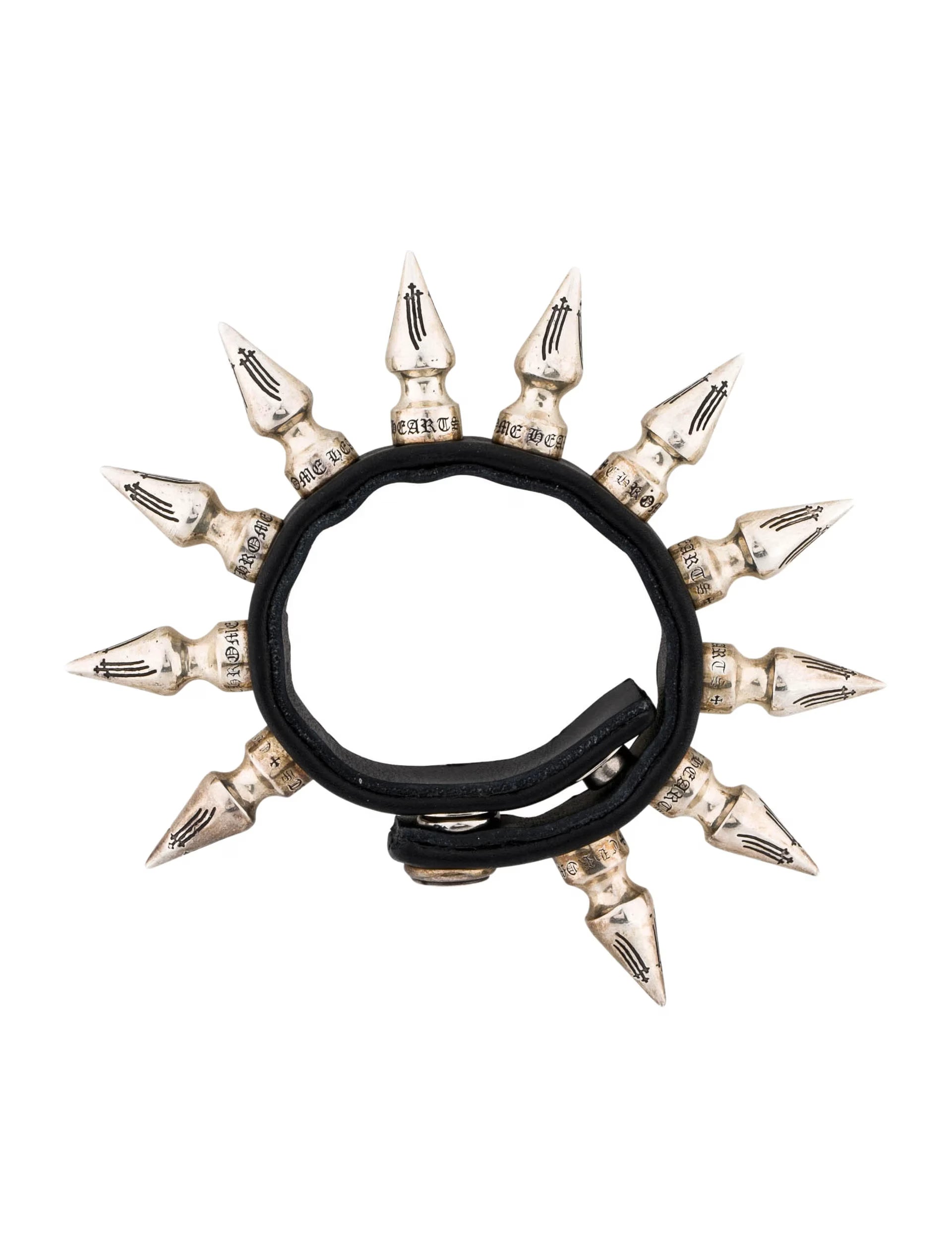 Authentic Chrome Hearts Chrome Hearts Spike Braceletâ€‹ â€“ front view