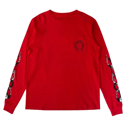 Authentic Chrome Hearts Red Chrome Hearts Long Sleeve â€“ front view
