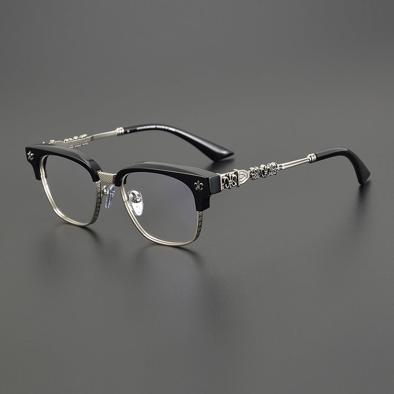 Authentic Chrome Hearts Chrome Heart Glasses Black – sunglasses front view