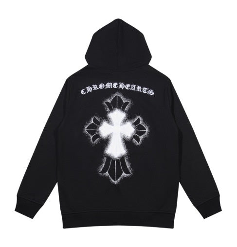 Authentic Chrome Hearts Chrome Heart Cross Hoodie – hoodie front view