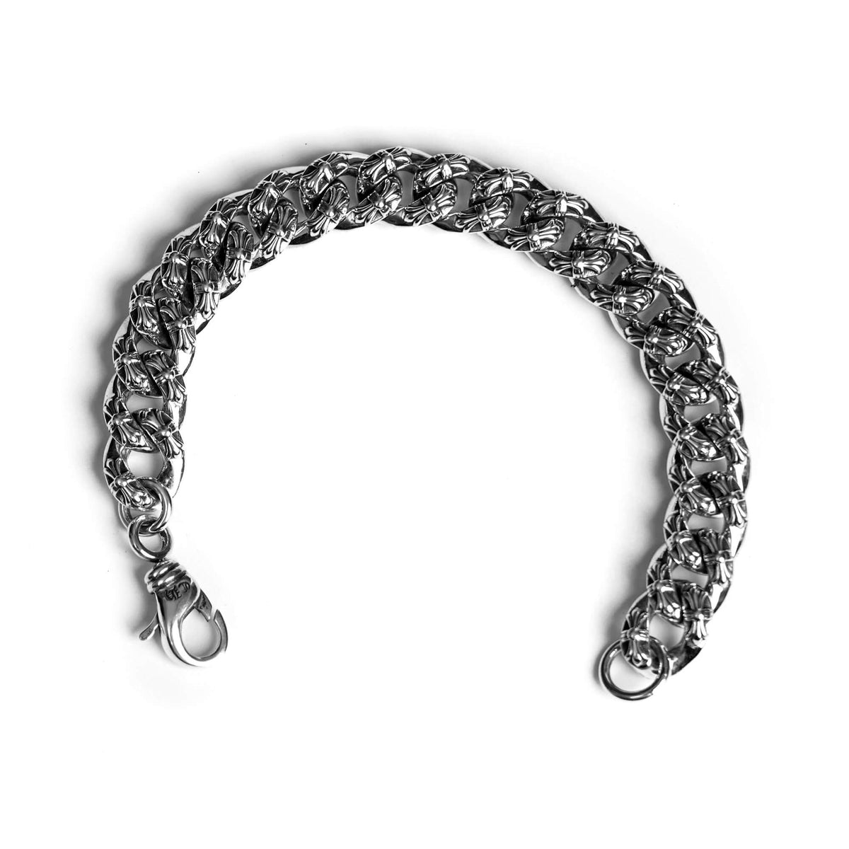 Authentic Chrome Hearts Chrome Hearts Babyfat Fancy Chain Clip Bracelet – front view