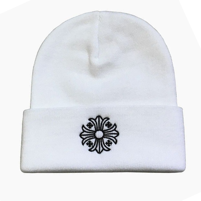 Chrome Hearts Beanie Cross – White – hat front view