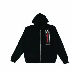 Authentic Chrome Hearts Chrome Hearts Black Foti Jarvis Block Zip Hoodie â€“ front view