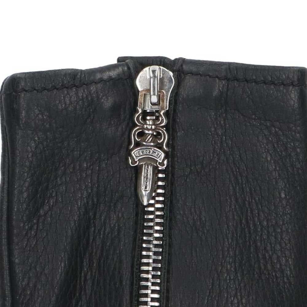 Chrome Hearts Black Leather Driving Gloves – gloves back view