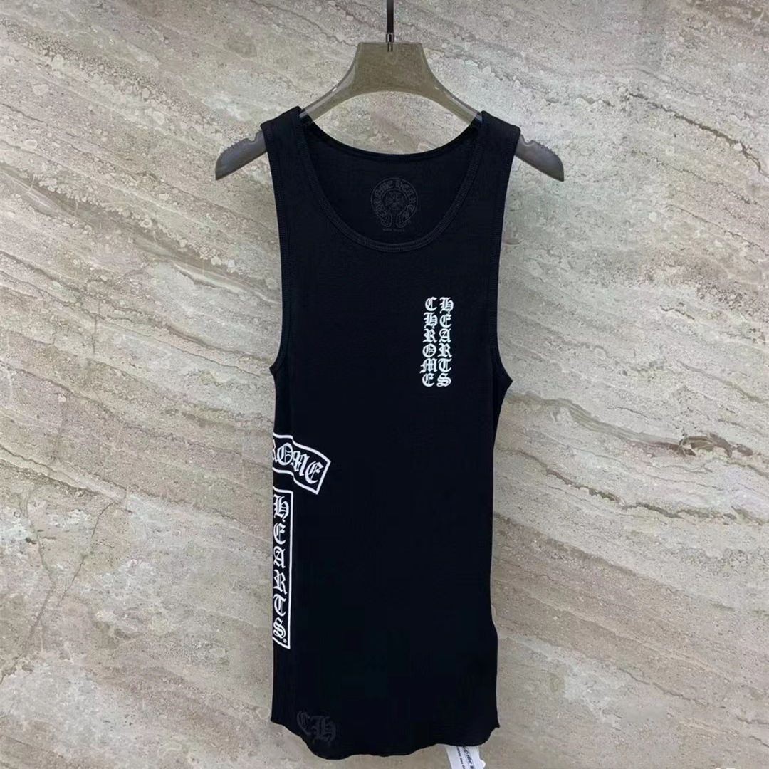 Chrome Hearts Black Tank Top – shirt front view