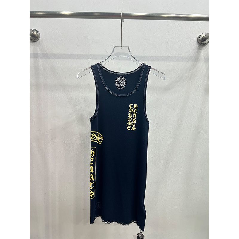 Chrome Hearts Black Yellow Tank Top – shirt front view