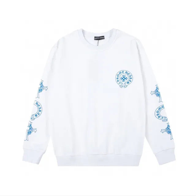 Authentic Chrome Hearts Chrome Hearts Blue Logo Crewneck Sweatshirt – front view