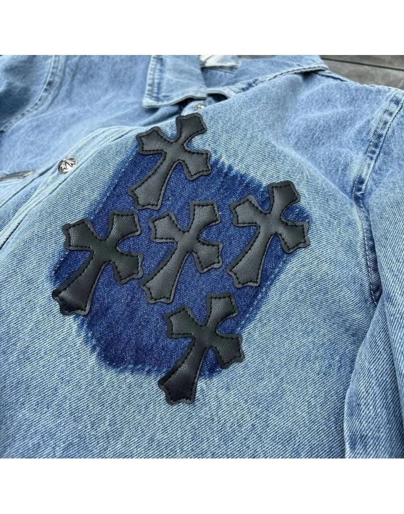 Authentic Chrome Hearts Chrome Hearts Casual Denim T Shirt – front view