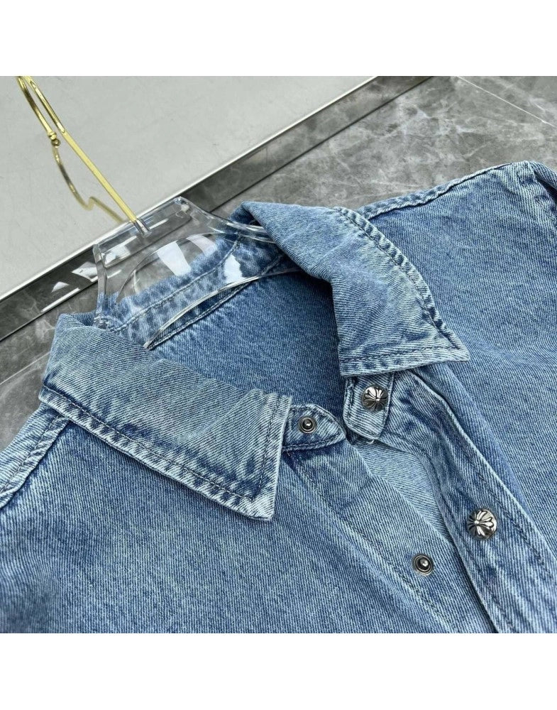 Authentic Chrome Hearts Chrome Hearts Casual Denim T Shirt – front view