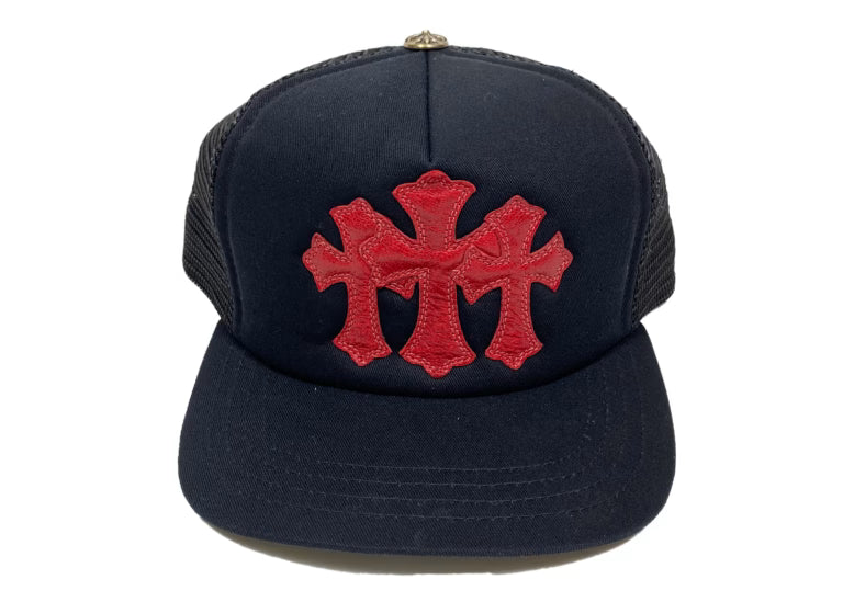 Authentic Chrome Hearts Chrome Hearts Cemetery Trucker Hat Red-Black â€“ front view