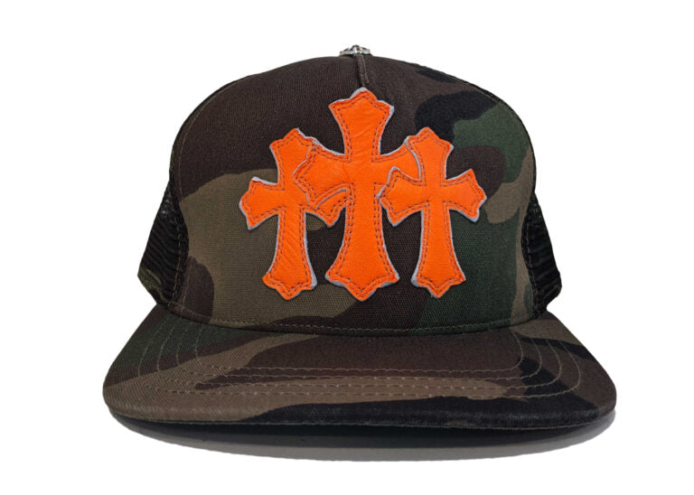 Chrome Hearts Cemetery Trucker Hat – Camo – hat front view