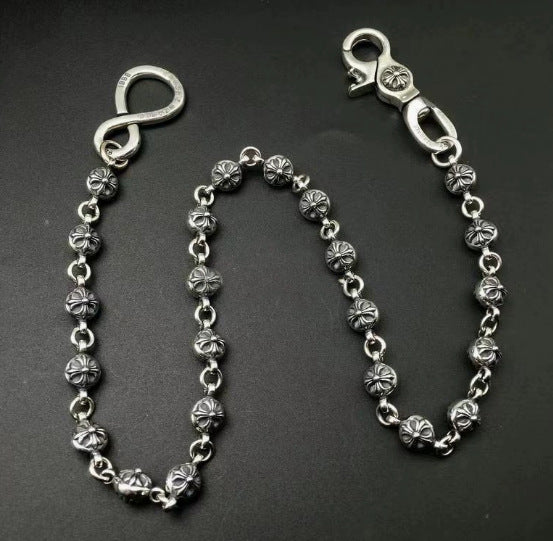 Authentic Chrome Hearts Chrome Hearts Cross Ball Wallet Chain – front view