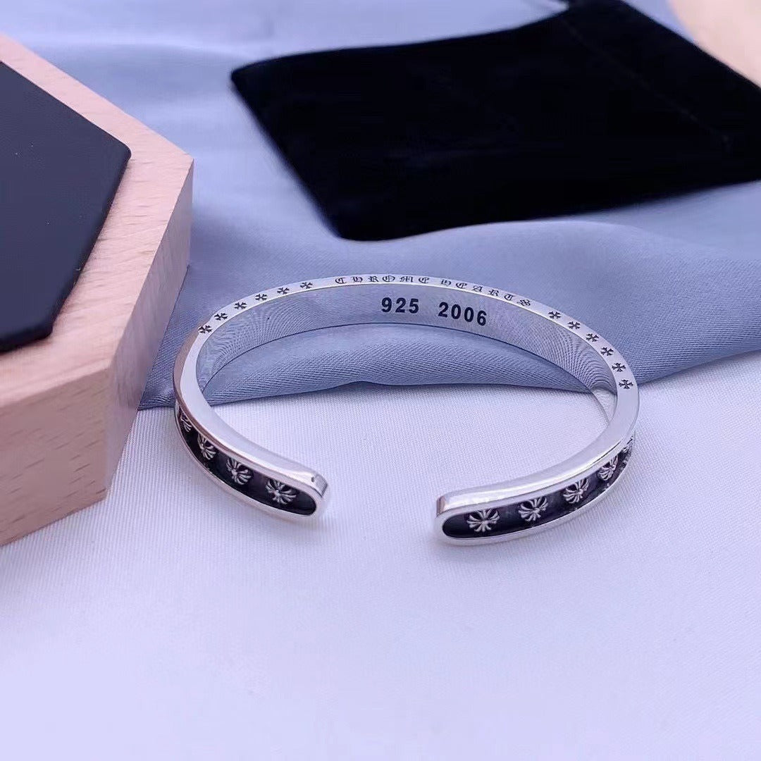 Chrome Hearts Cross Flower Link Bracelet – bracelet front view
