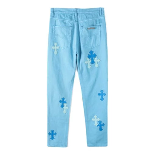 Authentic Chrome Hearts Chrome Hearts Denim Light Blue Jeans â€“ front view