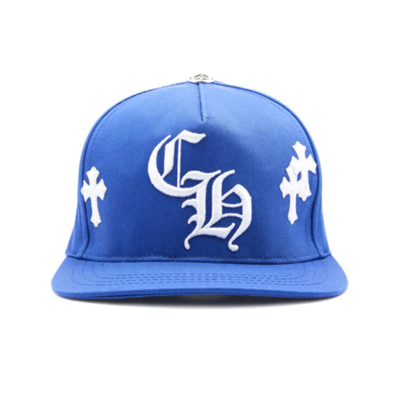 Chrome Hearts Cross Patch Baseball Hat – Blue – hat front view