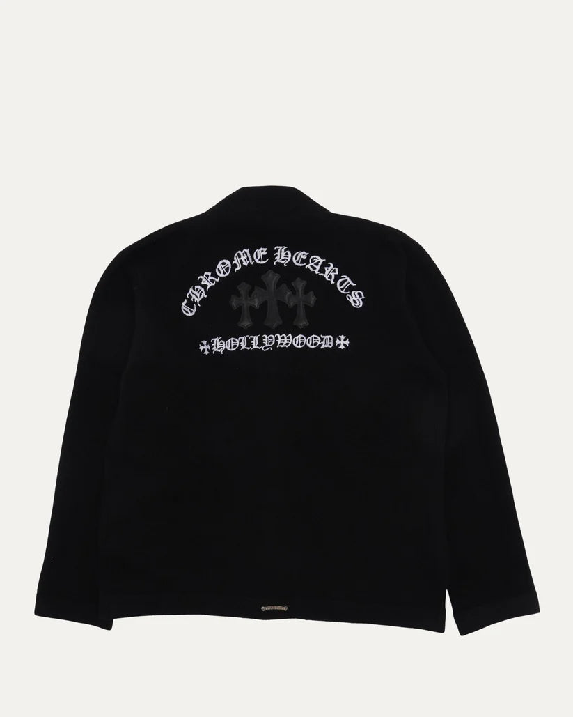 Authentic Chrome Hearts Chrome Hearts Cross Patch Cashmere Blend Cardigan – front view