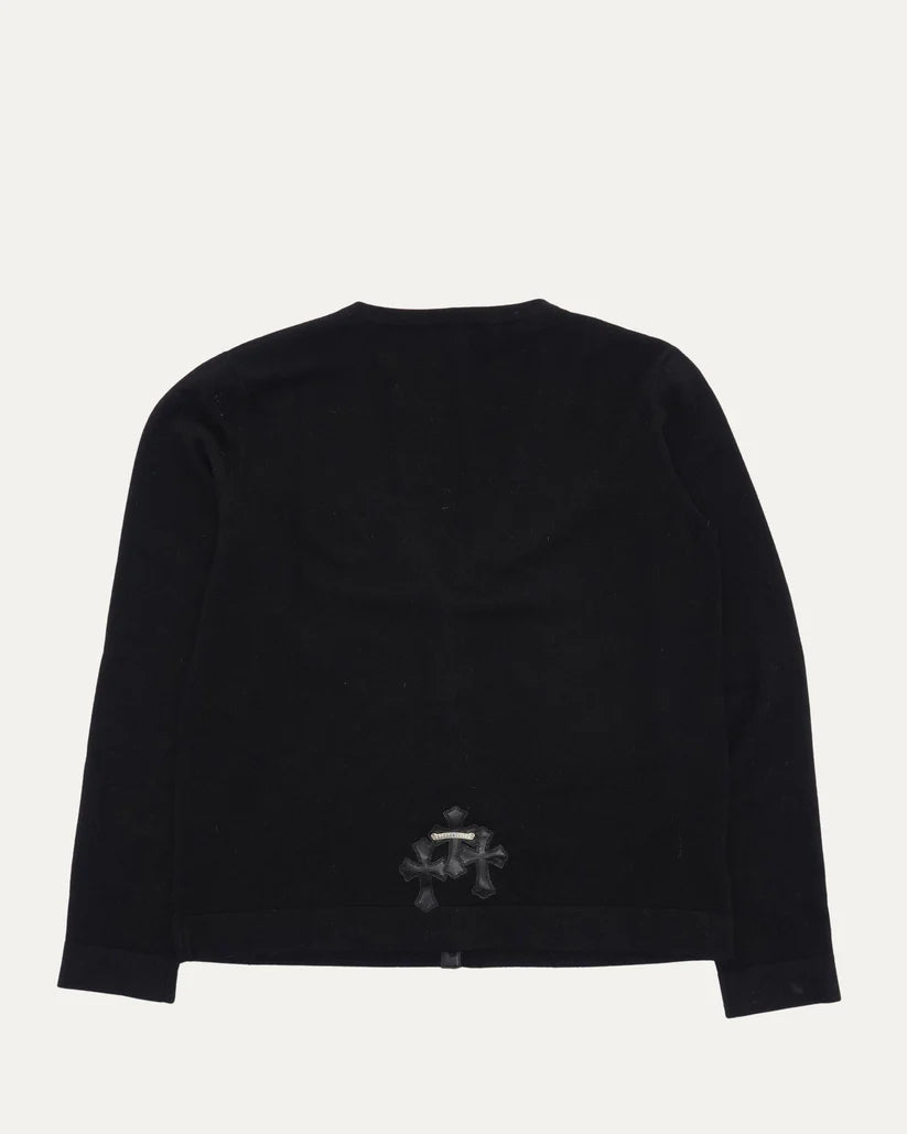 Authentic Chrome Hearts Chrome Hearts Cross Patch Cashmere Cardigan – front view