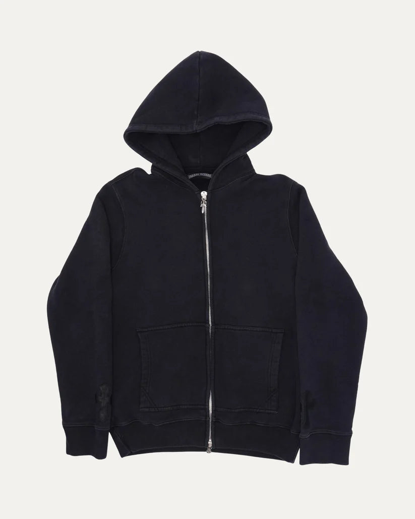 Chrome Hearts Cross Patch Zip Up Hoodie – hoodie front view