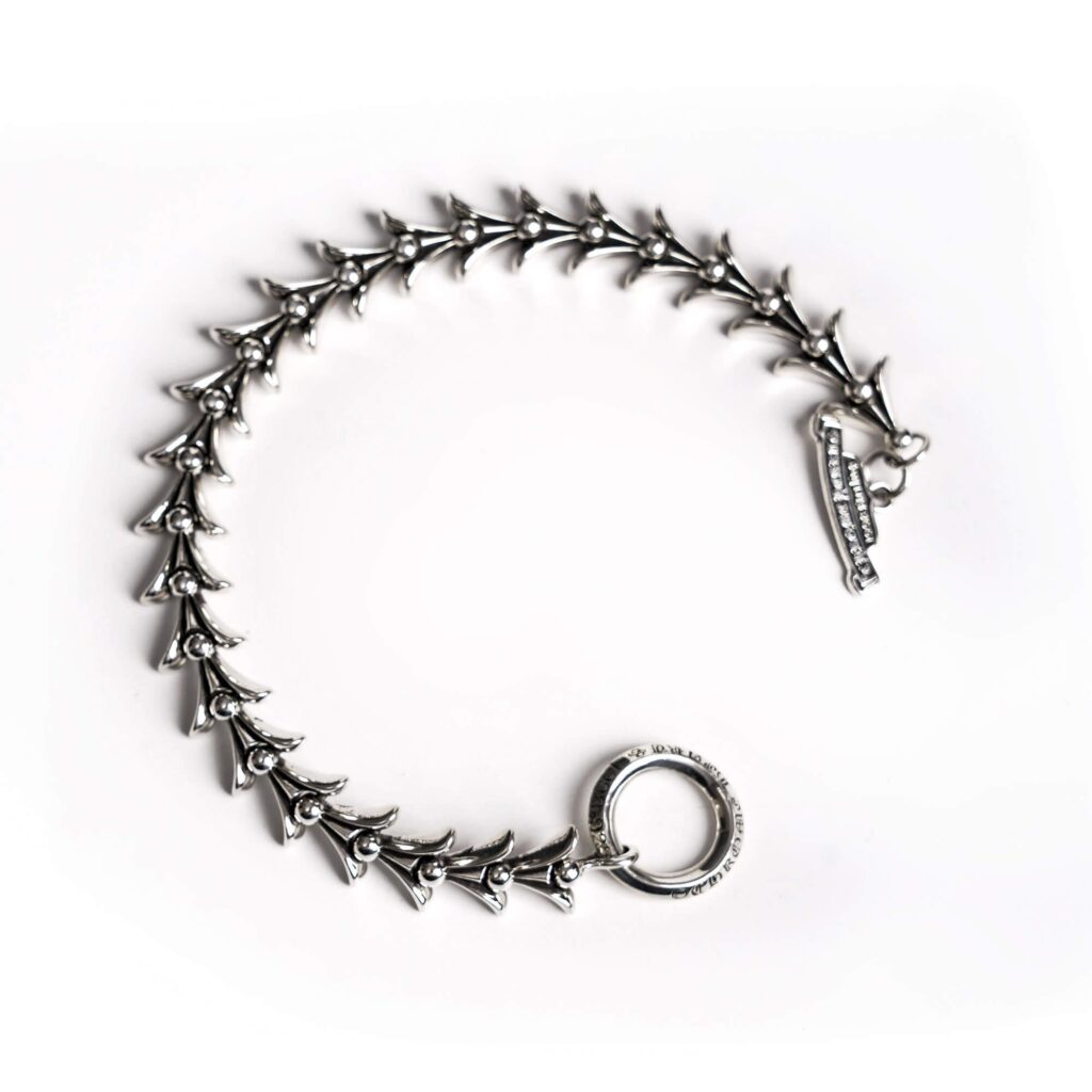 Chrome Hearts Crosstail Bracelet With Logo Tag – bracelet back view