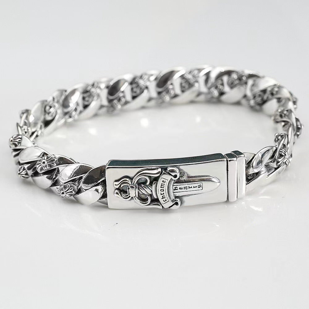 Chrome Hearts Dagger Curb Link Bracelet – bracelet front view