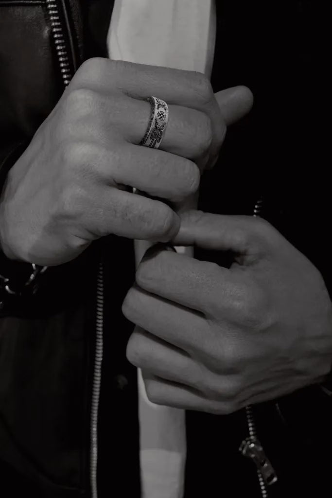 Authentic Chrome Hearts Chrome Hearts Dagger Spacer Ring â€“ 6MM â€“ front view