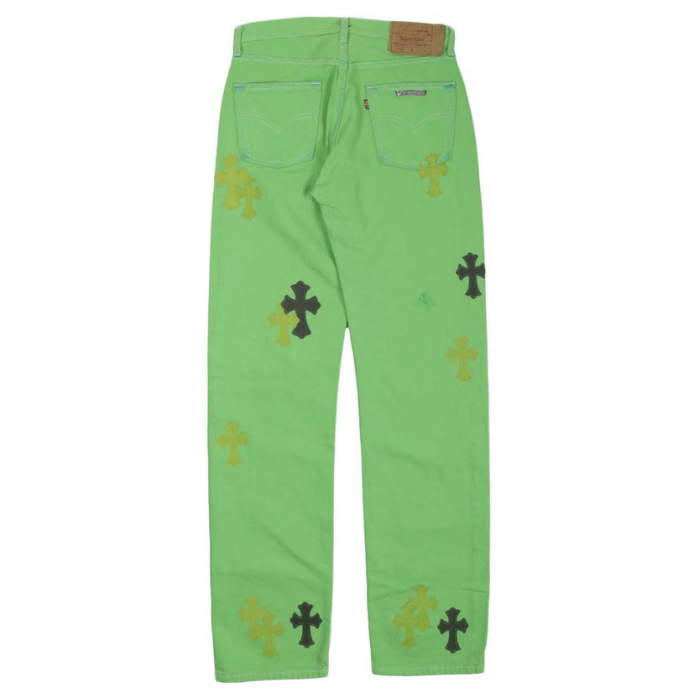 Authentic Chrome Hearts Chrome Hearts Denim Slime Green Jeans – front view