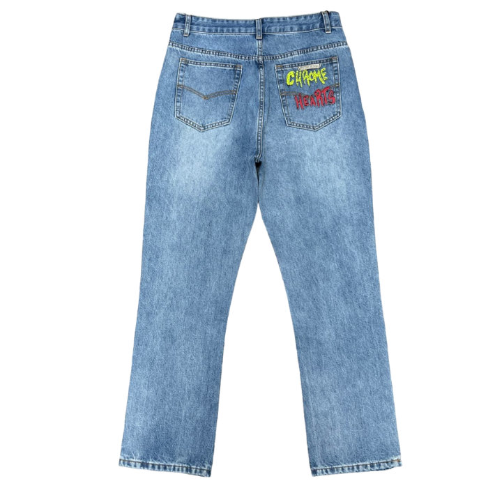 Chrome Hearts Denim Words Jeans – pants detail close-up