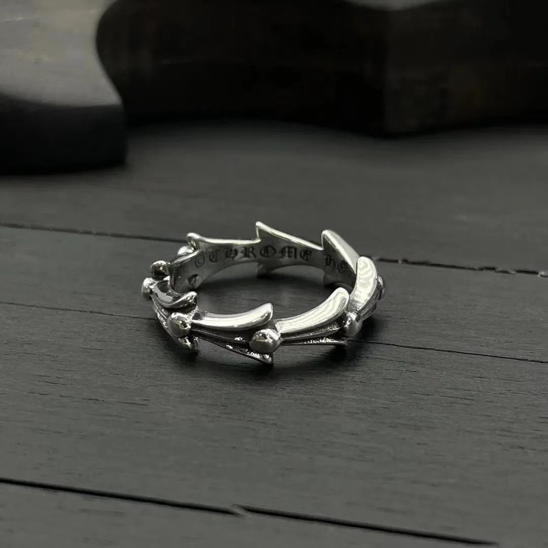 Chrome Hearts Flame Edge Open Ring – ring front view