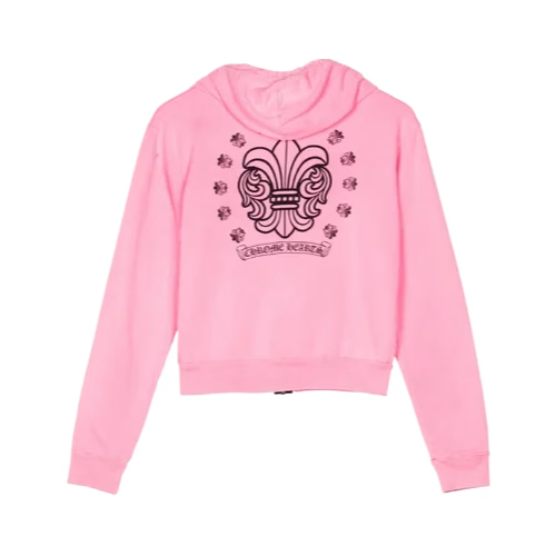 Authentic Chrome Hearts Chrome Hearts Girls Zip Up Pink Hoodie â€“ front view