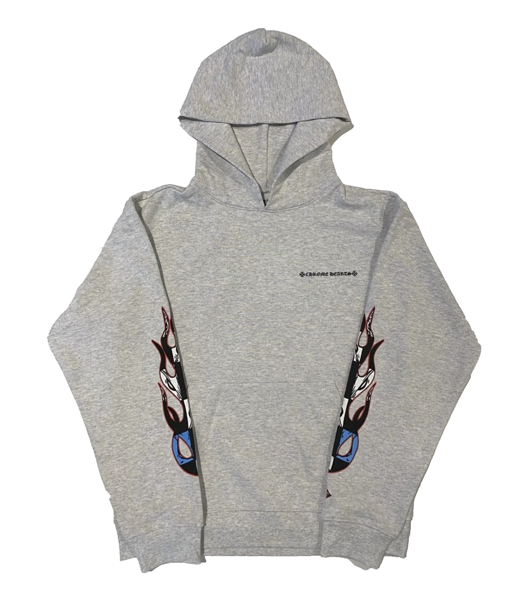 Authentic Chrome Hearts Chrome Hearts Hearts Matty Boy Brain Hoodie Grey â€“ front view