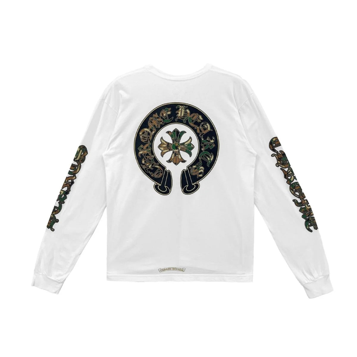 Authentic Chrome Hearts Chrome Hearts Horse Shoe Long-Sleeve T Shirt White Camo – front view