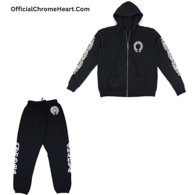 Chrome Hearts Zip Up Hoodie Tracksuit – hoodie front view
