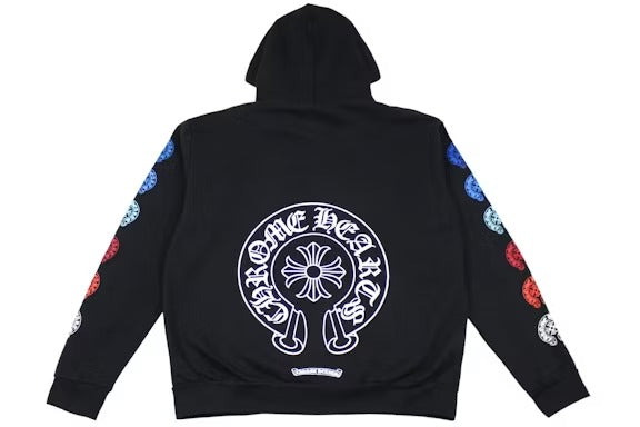 Authentic Chrome Hearts Chrome Hearts HorseShoe Black Zipper Hoodie – front view