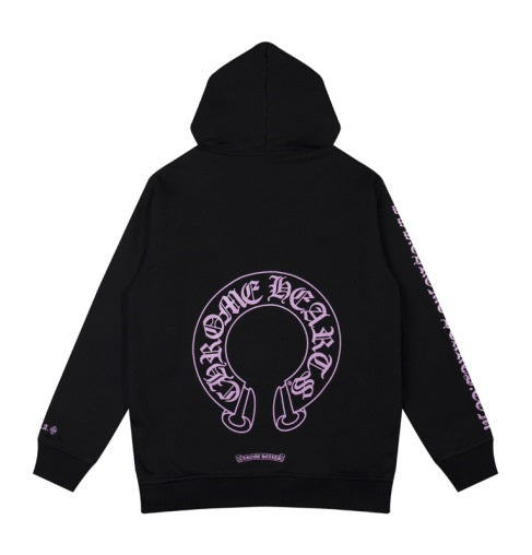 Chrome Hearts Horseshoe Floral Cross Sleeve Hoodie – hoodie front view