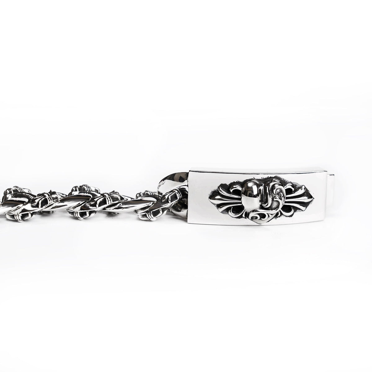 Authentic Chrome Hearts Chrome Hearts Insignia ID Fancy Chain Bracelet – front view