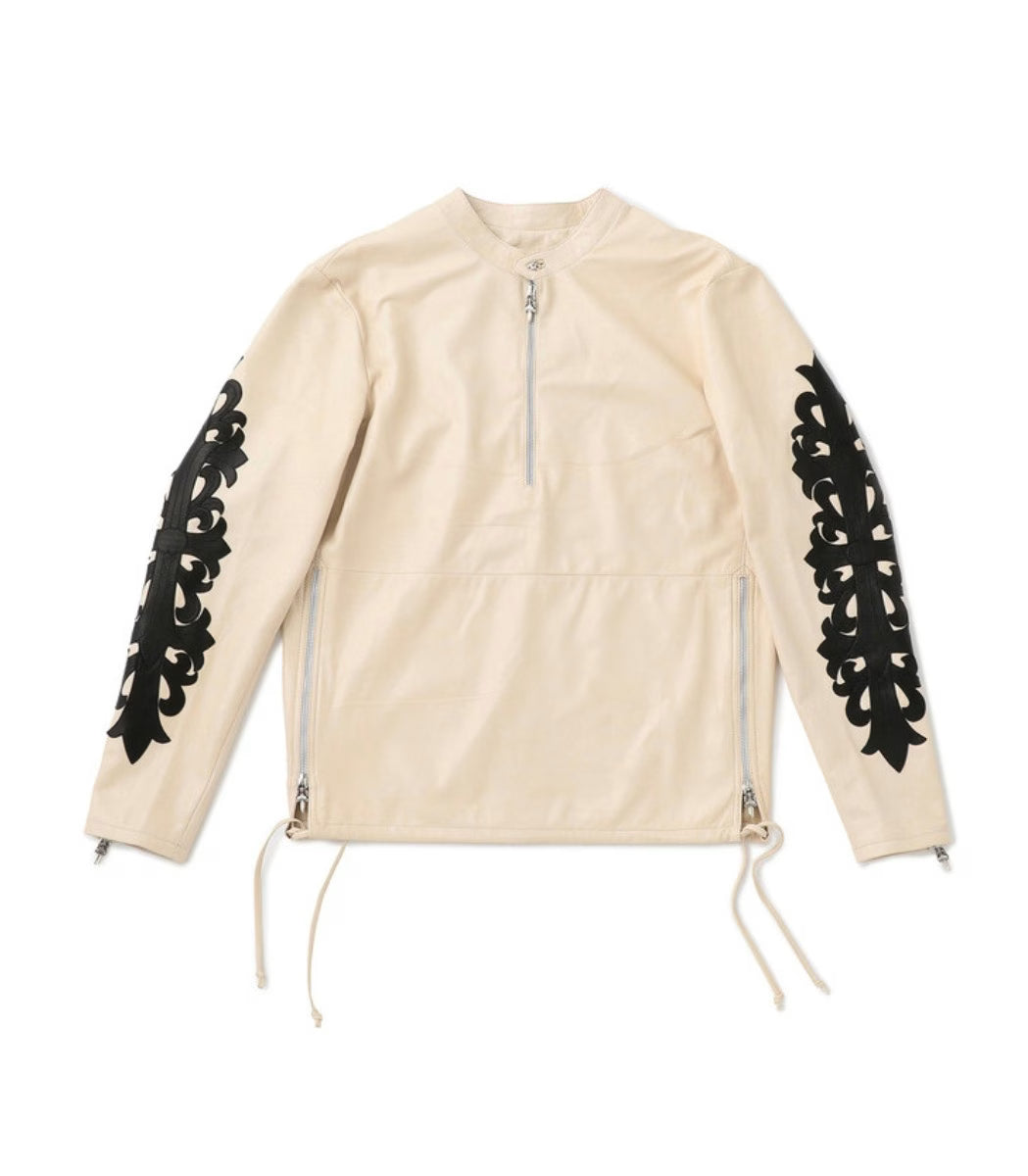 Authentic Chrome Hearts Chrome Hearts x DSM Ez Rider Jacket Beige â€“ front view