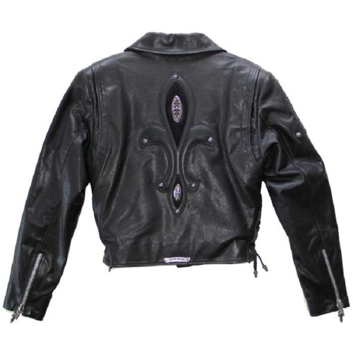 Chrome Hearts Leather Jacket x Dover Street Market Ginza Cemetary Spine  Beige – jacket front view