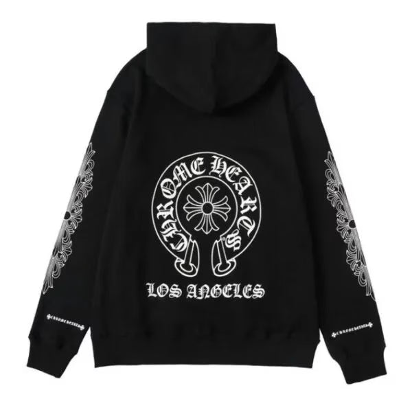 Authentic Chrome Hearts Chrome Hearts Los Angeles Zip-up Hoodie Black â€“ front view